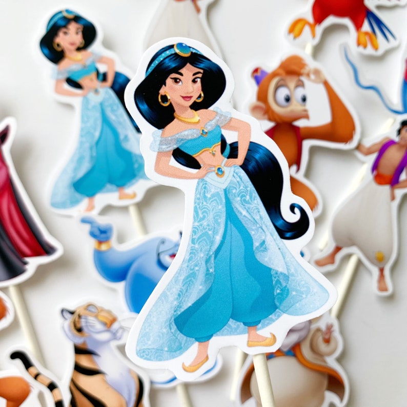 Aladdin Cupcake Toppers Aladdin Jasmine Party Decorations Etsy