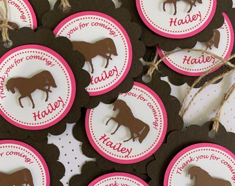 Cowgirl Favor Tags Cowgirl Party Theme Thank You Tags Western Cowgirl Party Decorations Western Theme Party for Girls or Boys