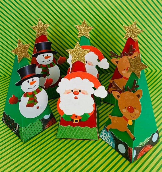 Christmas Gift boxes, Christmas favor box, Christmas decoration, Christmas candy box, party favor box, holiday decoration, Secret santa, Il_570xn