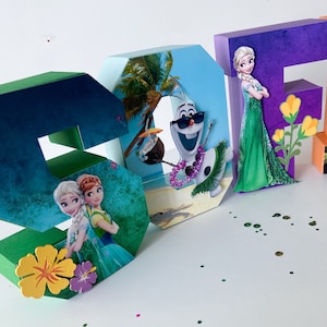 Fozen Fever 3D Letter Frozen Fever Birthday Party Decorations Frozen Fever Custom 3d Letter Frozen Fever Theme Party Summer Party Decor