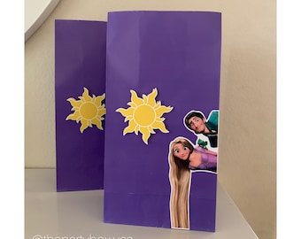 Rapunzel party favor bags, Rapunzel party decorations, Tangled birthday party, Rapunzel treat bags, Rapunzel thank you bags, Rapunzel theme