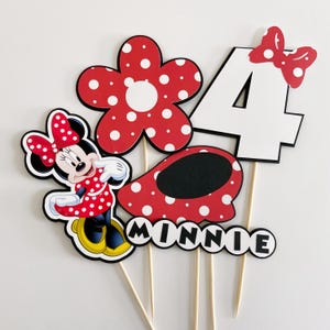 Minnie Mouse Party Centerpieces Red Minnie Mouse Themed Party Decorations Minnie Mouse Party Die Cuts Minnie Party Picks Minnie Birthday