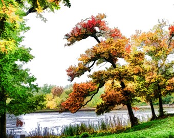 Lake of the Woods, Kansas City, Pastel Sketch effect