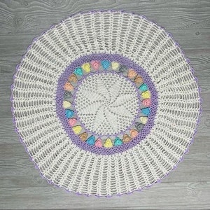 Circle lace crochet rose pastel table doilies table runner placemat decoration