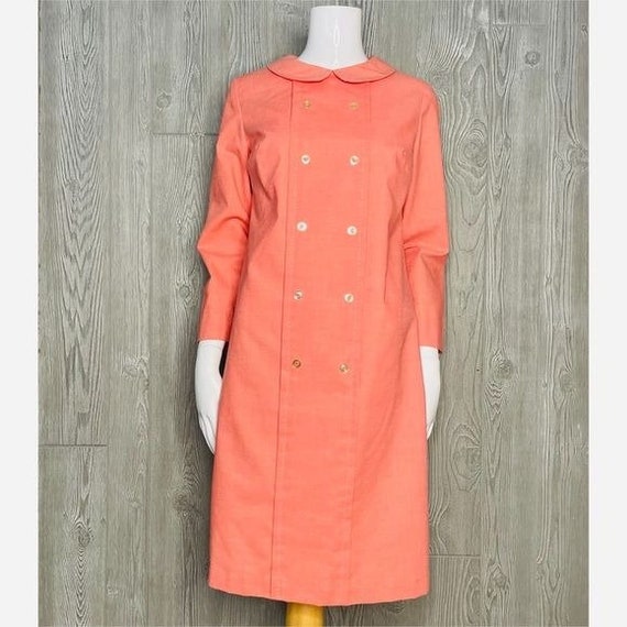 Vintage jeri Ann coral pink / orange dress with bu