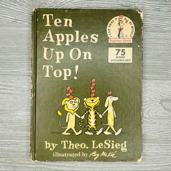 Vintage dr Seuss book club addition 10 apples up on top children’s book 1961