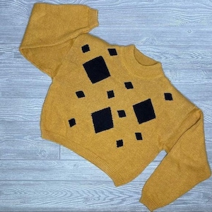 Vintage Jonathan Martin cropped retro 1980s long sleeve sweater large