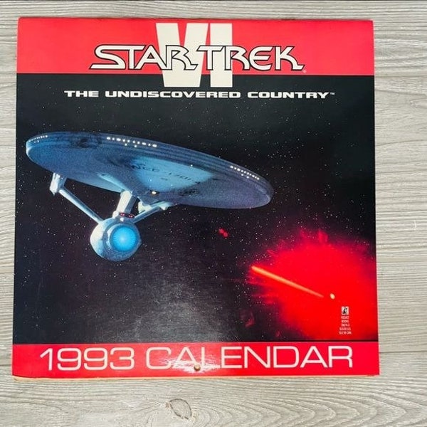 Vintage retro Star Trek VI 1993 calendar unused the undiscovered country