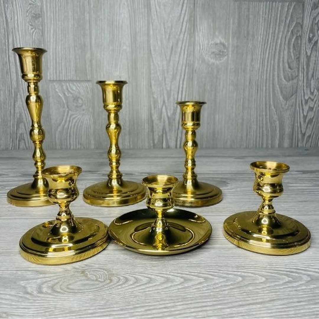Vintage Baldwin Brass Candle Sticks and No Name Brand Brass Candle