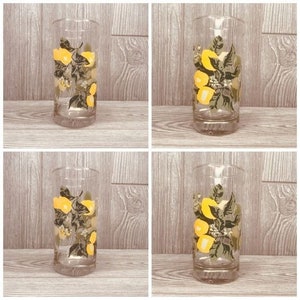 Lemon Tumblers Drinking Glasses Cups Vintage Enamel lemonade kitchen party lemon