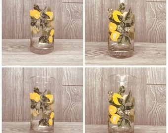 Lemon Tumblers Drinking Glasses Cups Vintage Enamel lemonade kitchen party lemon