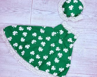 Vintage porch goodse Halloween / st Patrick’s shamrock outfit clothes dress hat