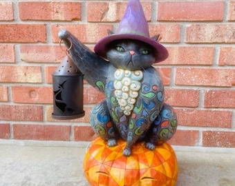 Rare Htf Jim Shore on Night Watch 20” Black Cat Retired 2007