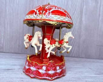 Limited Edition Coca-Cola Bradford Exchange Musical Carousel music box horse