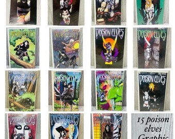 15 novelas gráficas de Drew Hayes sobre los elfos venenosos / cómics, obras de arte coleccionables