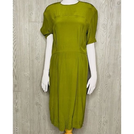 liz claiborne green dress LIZ CLAIBORNE GREEN/WHITE POLKA-DOT SLEEVELESS FULLY A-LINED DRESS SIZE 8