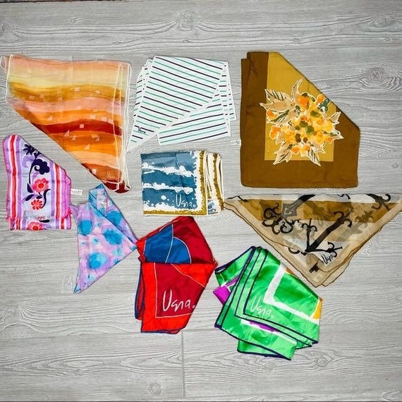 Vintage uzra scarfs / scarves bundle of 9 multi co