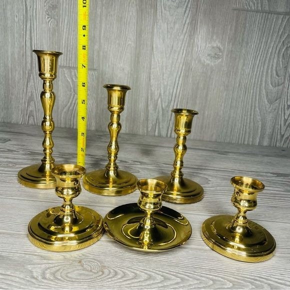 Vintage Baldwin Brass Candle Sticks and No Name Brand Brass Candle