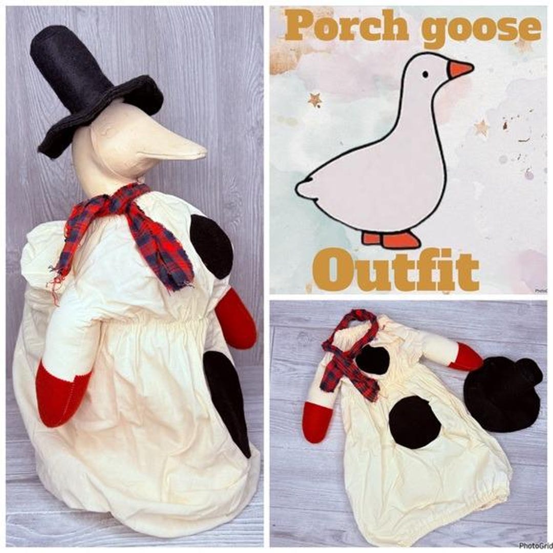 Vintage Hand Made Porch Goose Outfit / Clothes Snowman Outfit and Hat ...