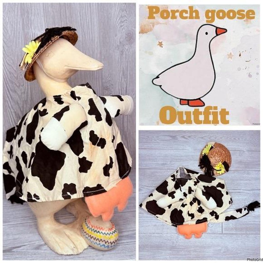 Vintage Hand Made Porch Goose Outfit / Clothes Costume Cow With Hat ...