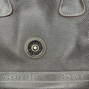 Vintage bruin leren Dooney en Bourke portemonnee schoudertas bruin jaren 90 retro afbeelding 3