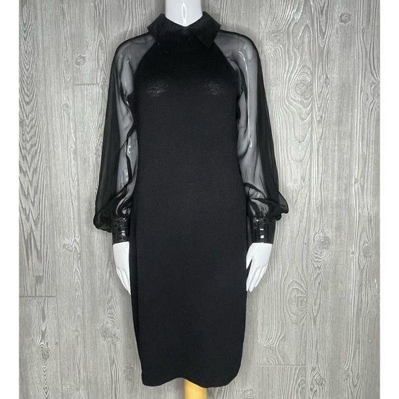 St. John Black Knit Dress - Etsy