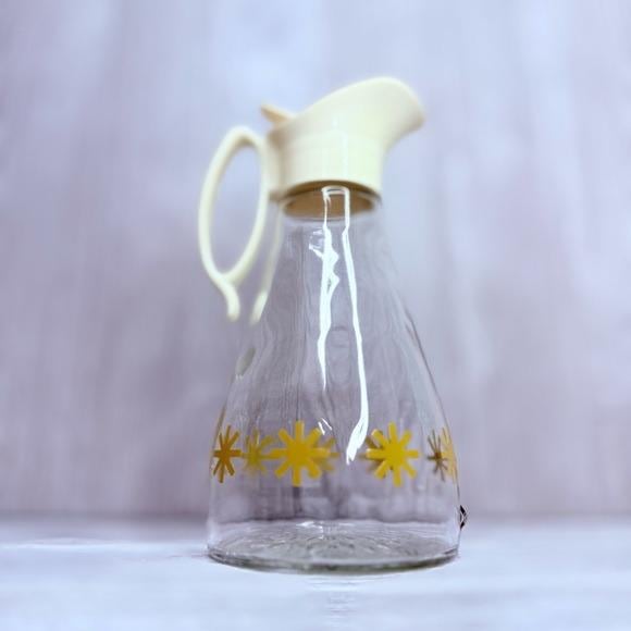 Old Pyrex ターコイズ　ミルクグラス　冷蔵庫ディッシュ Vintage Rare 50s Pyrex Atomic Starburst Log Cabin Syrup Dispenser