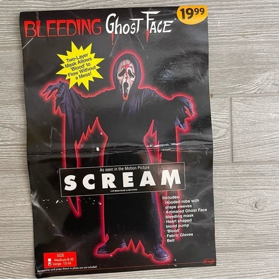 Nwt Vintage 1997 Scream Bleeding Ghostface Costume 6 Pc Set M 12