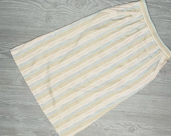 Vintage country suburban skirt pastel textured stripes retro 60s size 8