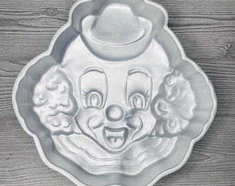 Vintage 1989 Wilton Happy Clown Kuchenform Aluminium DIY Handwerk Wandkunst Dekoration