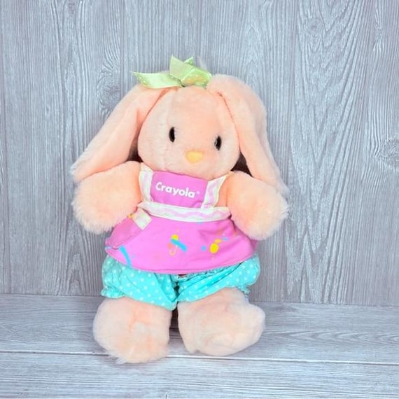 Teddy Betsy Bear Crayola Bunny ぬいぐるみ Vintage 1990 Hallmark Crayola Bunny Rabbit Candy Cotton Plush