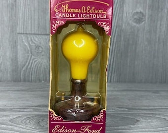 Vintage Light Bulb Candle Thomas Edison 90s Souvenir Ford Winter Estates light