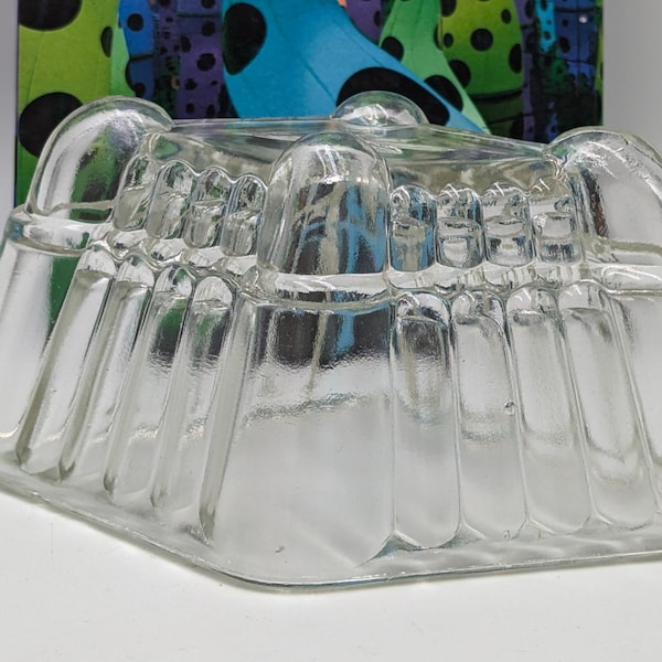 Large Vintage Clear Glass Jelly Mould (please read description)