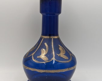 Vintage, 1980s Cobalt Blue Glass Persian-Syrian Hookah base, Collectible and Rare find