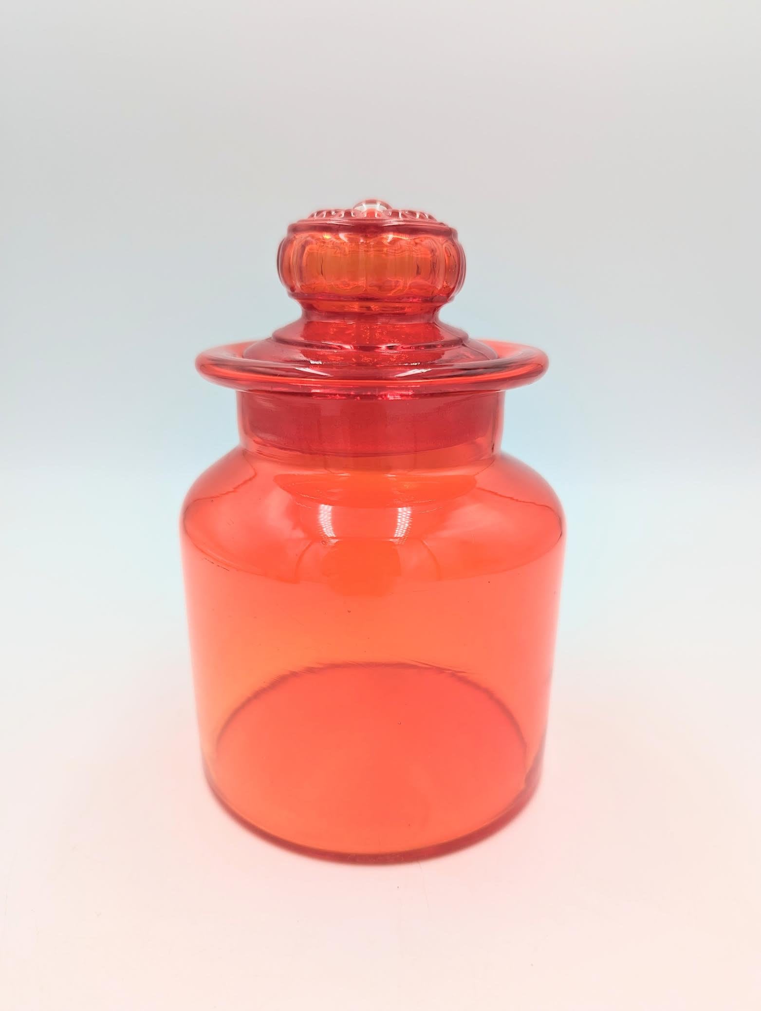 Vintage RED Takashi Glass Jar/canister - Etsy