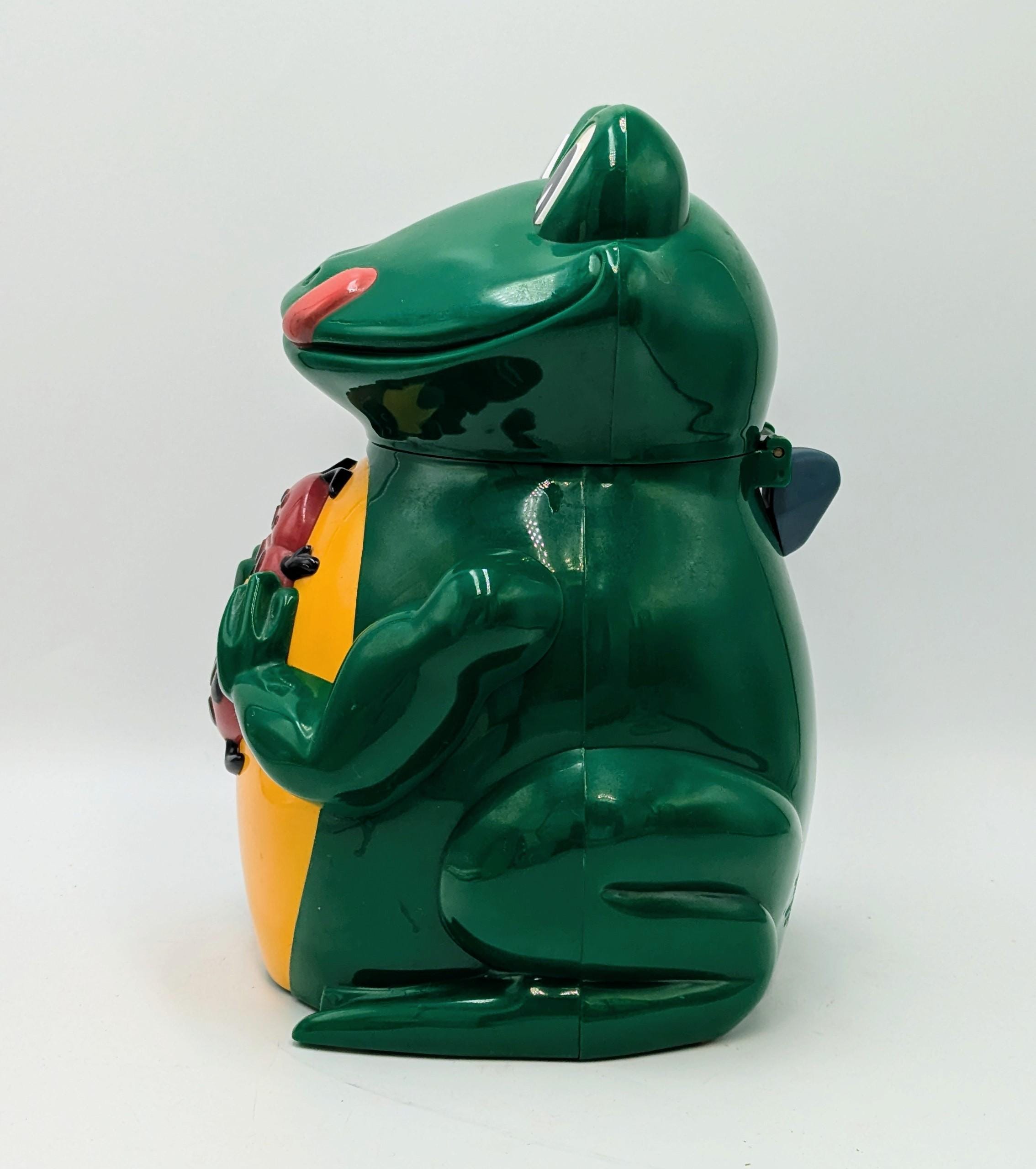 RARE Vintage Frog Cookie Jar 1998 Plastic Musical 
