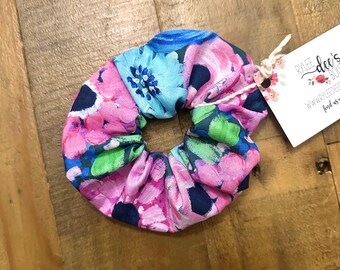 SCRUNCHIE | Flower Scrunchie, Floral Scrunchies, Colorful Scrunchie, Hair Scrunchie, Large Scrunchie, Cotton Scrunchie, Scrunchies