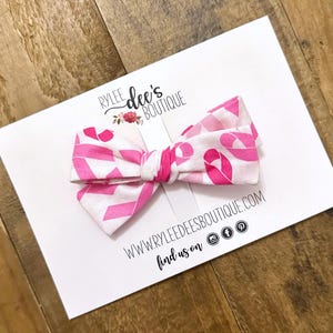 IZZY BOW | Fight Like a Girl, Breast Cancer, Sailor Bow, Breast Cancer Awareness, Bow, Hair Bow, Hair Clip, Hair Accessory Gift, Girl Bow