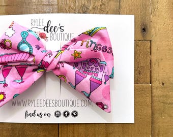 IZZY BOW | Princess, Castles, Crowns, Princesses, Hair Clip, Tie Bow, Accessory, Birthday Gift