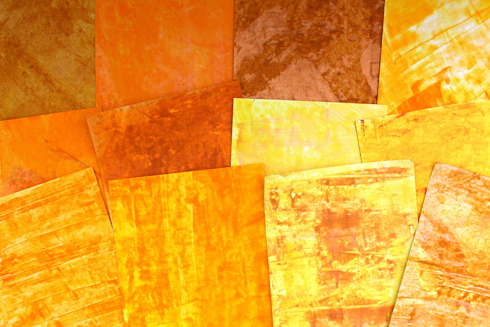 Yellow Orange scrapbook paper pack collage paper sheets grab Etsy