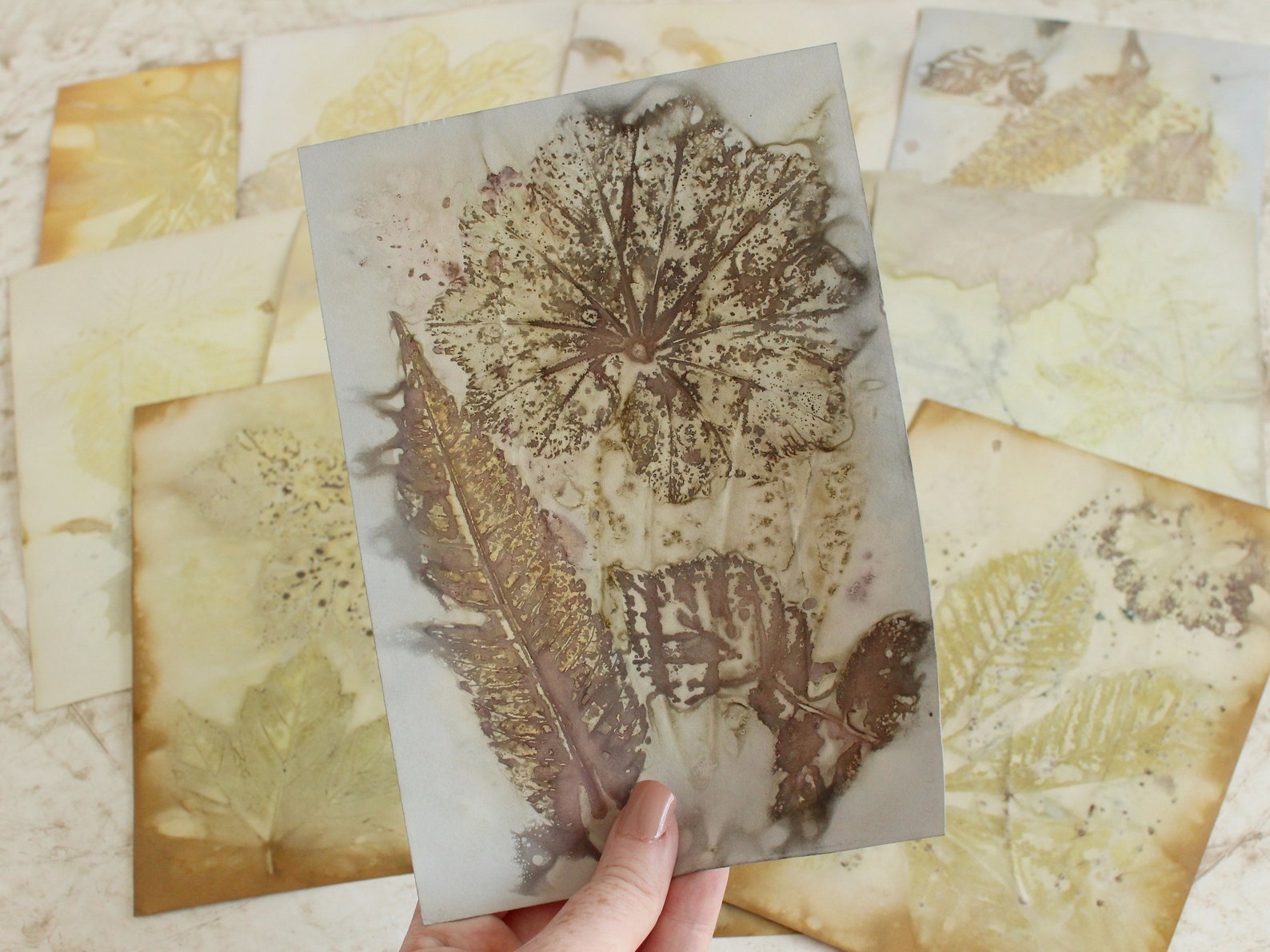 Eco print paper Eco dyed paper junk journal paper ephemera Etsy