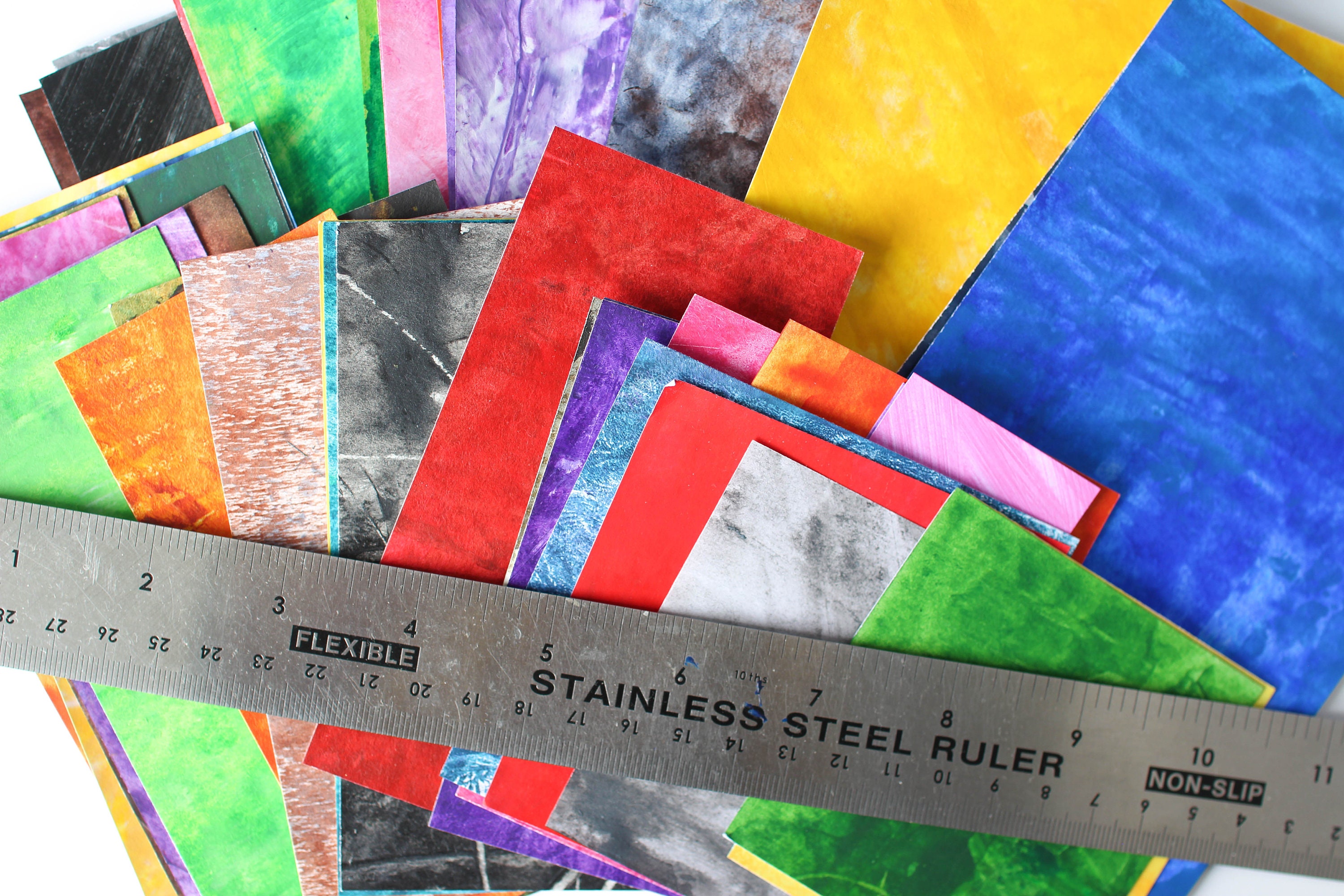 Multi Colored Mini Scrap Papers Scrapbook Supplies Hand Etsy