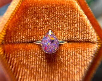 Small Silver Teardrop Cremation Ring