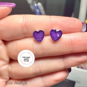 Small Heart Cremation Earrings | Keepsake Earrings | Cremation | Memorial Jewelry | Ashes Jewelry