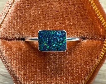 Silver Horizontal Rectangle Cremation Ring