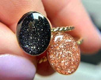 Large Gold Oval Cremation Ring