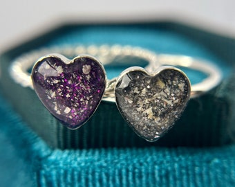 Small Silver Heart Cremation Ring