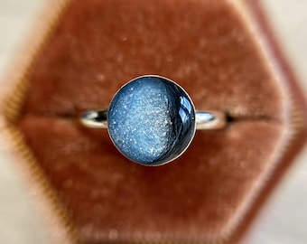 Round Hair Keepsake Ring, Pet Hair Ring, Custom Hair Keepsake, Hair Inclusion Ring, Cat Hair, Dog Fur, Whisker Ring, Memorial Ring