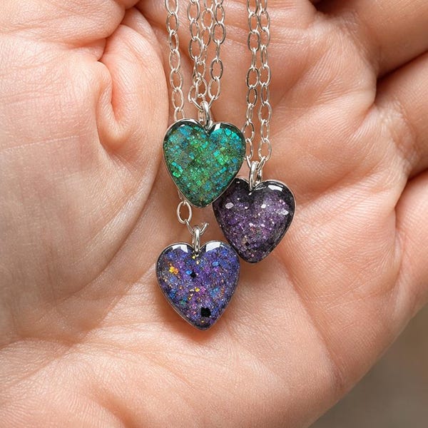 Sterling Silver Heart Pet Cremation Necklace | Pet Ash Necklace | Keepsake Necklace | Memorial Jewelry
