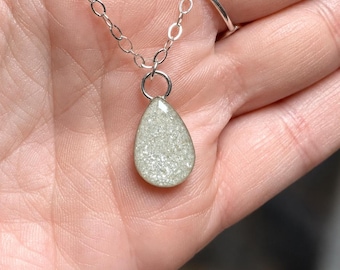 Sterling Silver Teardrop Pet Cremation Necklace | Pet Ashes Necklace | Pet Memorial Necklace | Keepsake Necklace